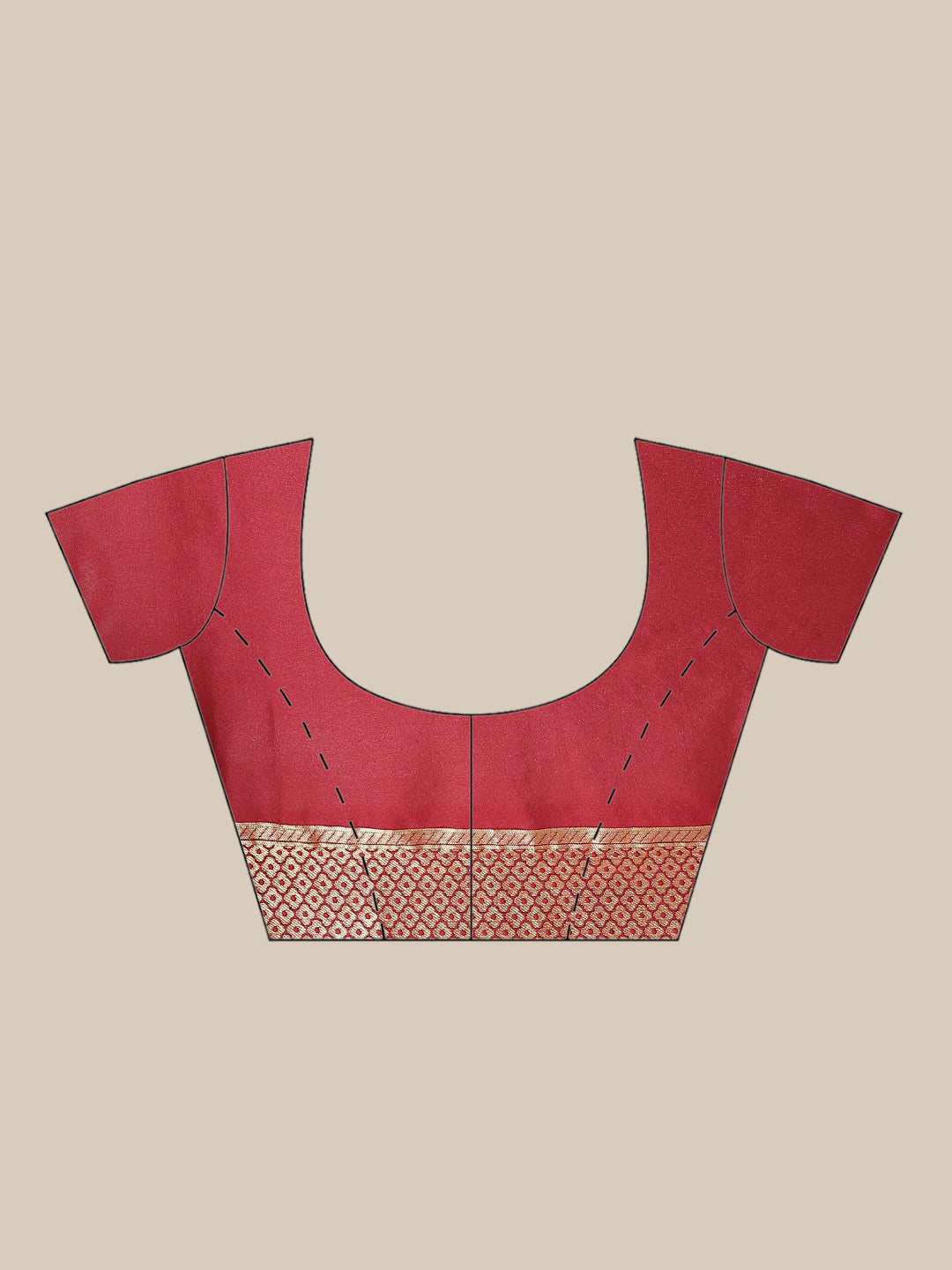 Banarasi Handloom Silk Saree with Gold Oxidised Zari Woven Paisleys in a rich jaal