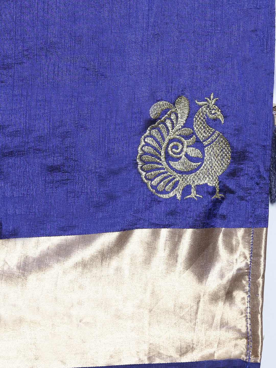 Blue Art Silk Peacock Design Embroidery Party Wear Saree