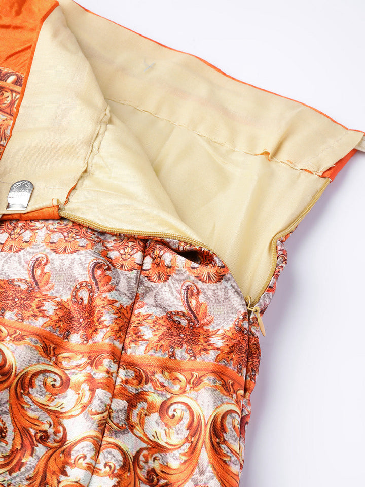 Digital Print Lehenga with Banarasi Dupatta and Embroidered Blouse