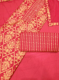 Chhabra 555 Ikat Animal Print Dress Material with Sequin Embelished Neckline & Flowy Chiffon Dupatta