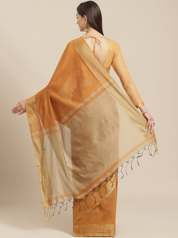 Deep Tone Banarasi Heritage of India Saree with Weaving Border, Contrast Pallu & Jhalar