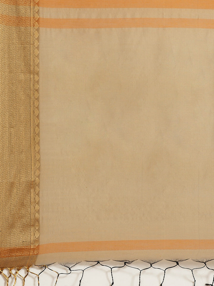 Deep Tone Banarasi Heritage of India Saree with Weaving Border, Contrast Pallu & Jhalar