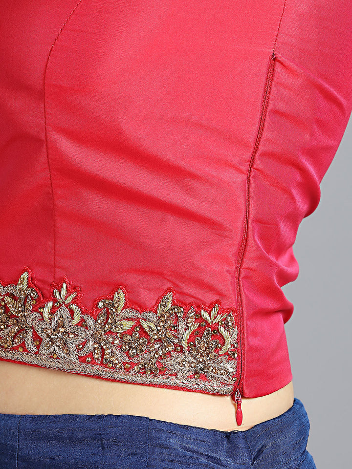 Colorblocked Hand Embroidered Foil Print Lehenga Choli