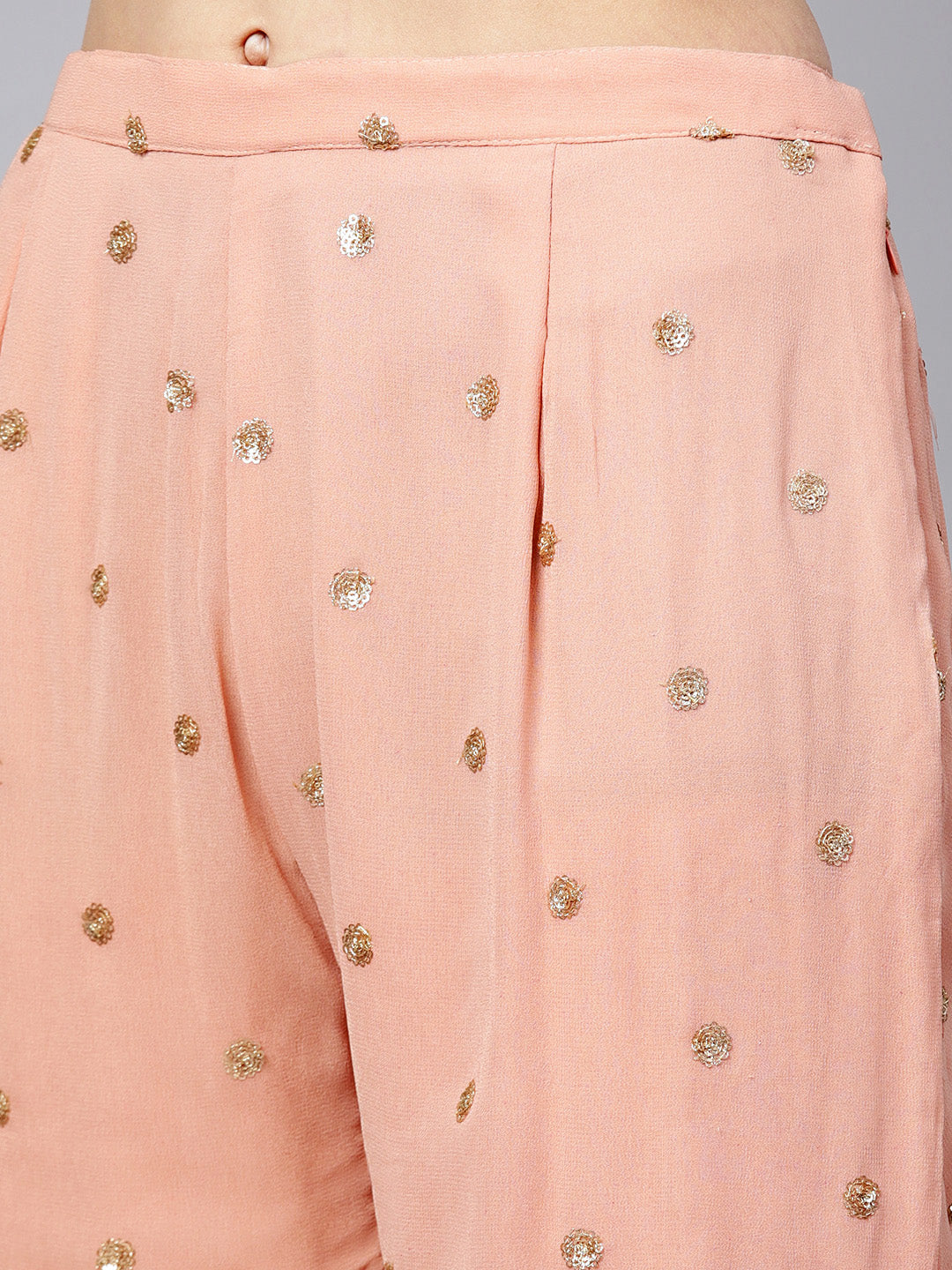 Kurta Sharara Set with Zari Sequin Embroidery