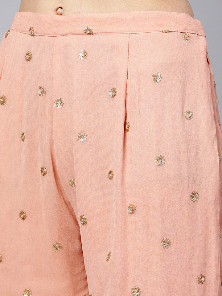 Kurta Sharara Set with Zari Sequin Embroidery