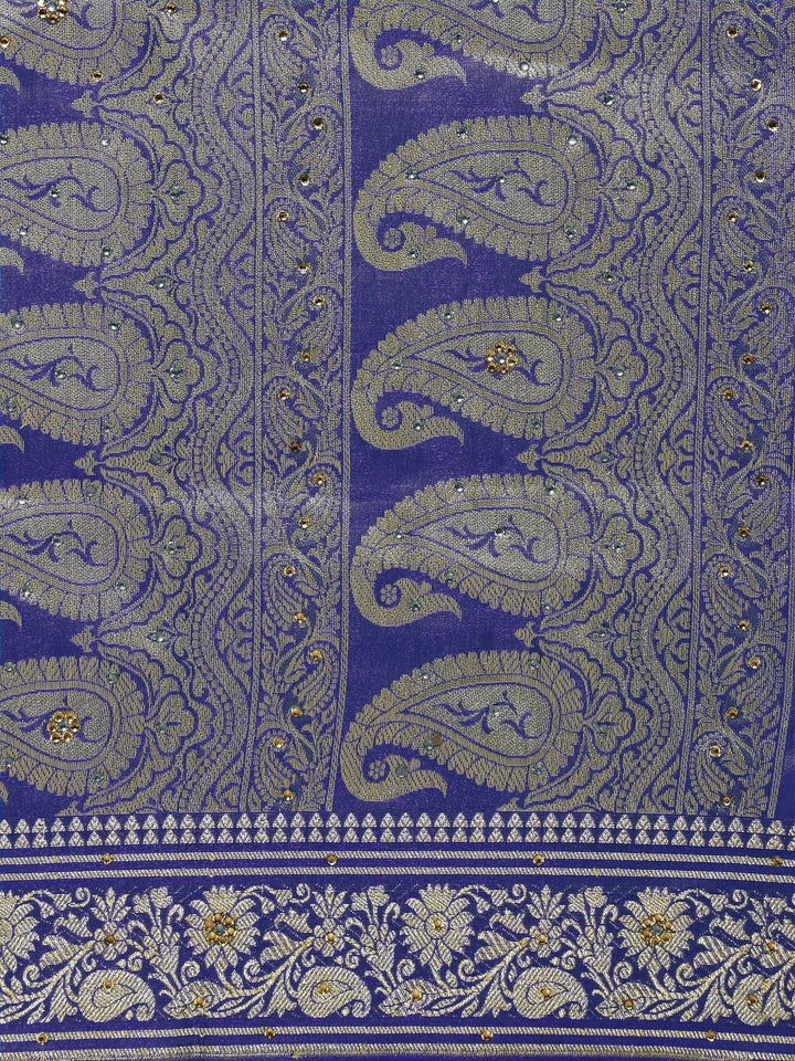 Purple Woven Design Banarasi Silk Saree