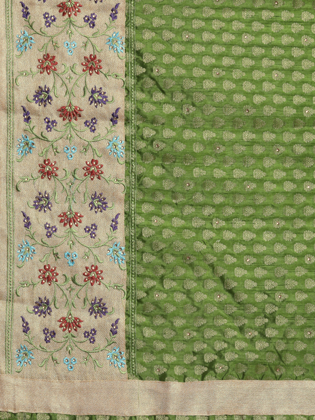 Chanderi Banarasi Silk saree with Resham Embroidery