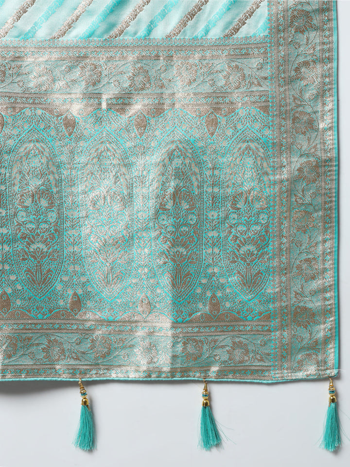 Handloom Banarasi Silk Saree with Resham & Zari weaving Stripes