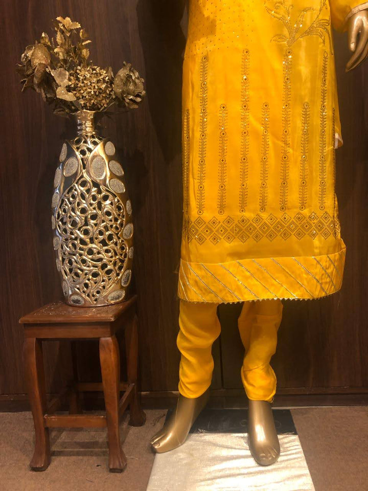 Crepe Dress Material with Swarovski Work and \Nazneen Dupatta