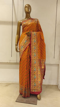 Chhabra 555 Mustard Printed Cotton Blended Saree Embellished With Zari Border