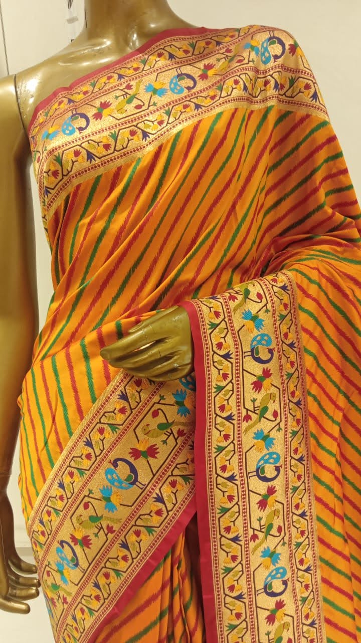 Chhabra 555 Mustard Printed Cotton Blended Saree Embellished With Zari Border