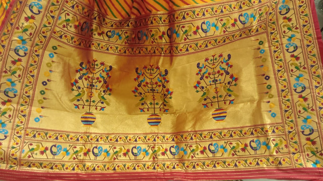 Chhabra 555 Mustard Printed Cotton Blended Saree Embellished With Zari Border