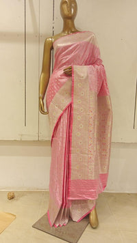 Chhabra 555 Pastel Pink Banarasi Silk Traditional Saree