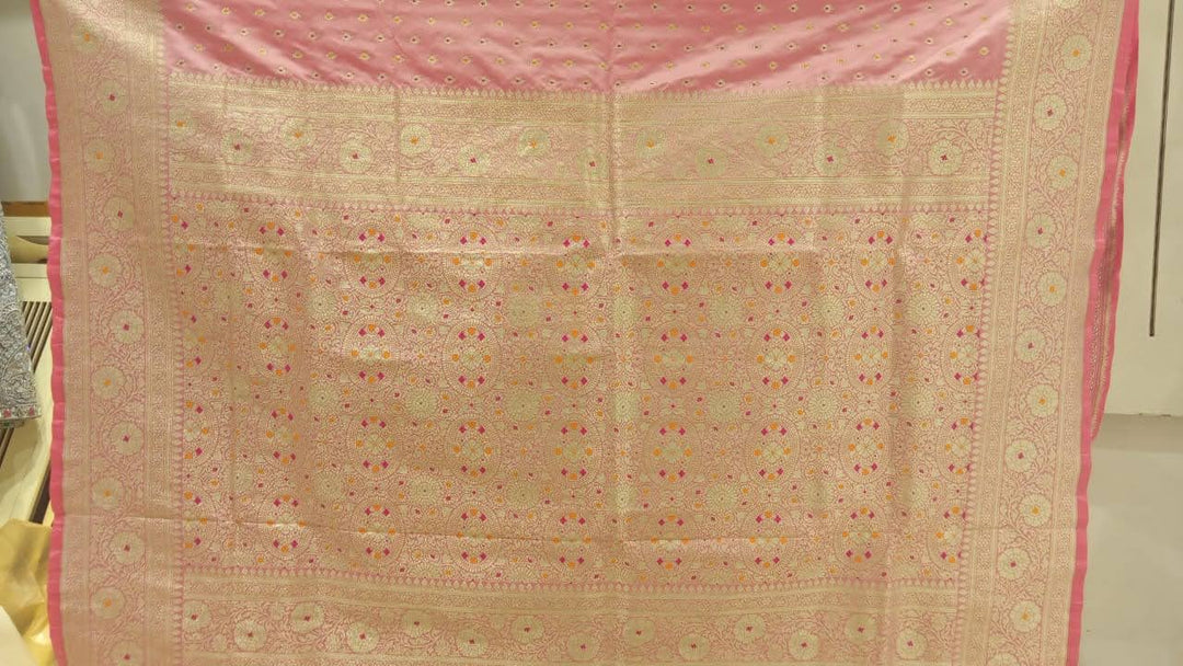 Chhabra 555 Pastel Pink Banarasi Silk Traditional Saree