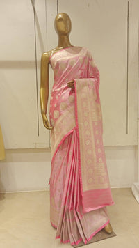 Chhabra 555 Pastel Pink Zari Embellished Heavy Kanjeewaram Saree