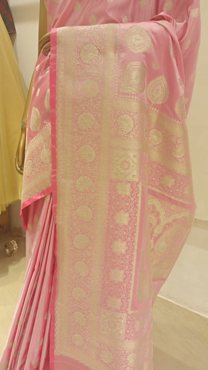 Chhabra 555 Pastel Pink Zari Embellished Heavy Kanjeewaram Saree