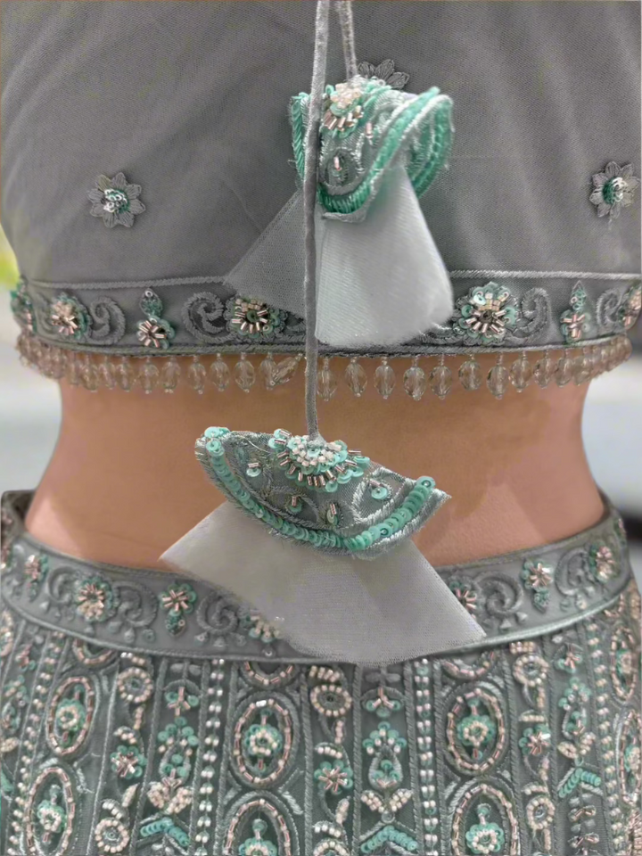 Sea Green Embroidered Lehenga