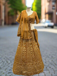 Exquisite Golden Embroidered Lehanga