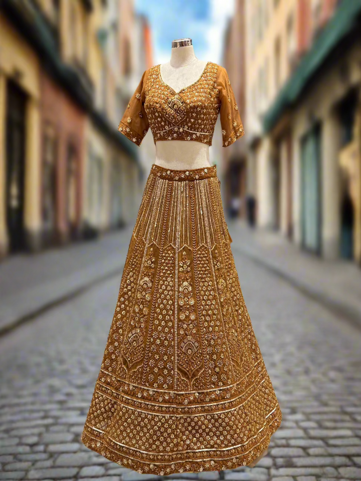 Exquisite Golden Embroidered Lehanga