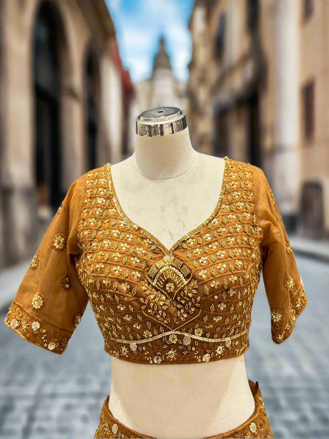 Exquisite Golden Embroidered Lehanga