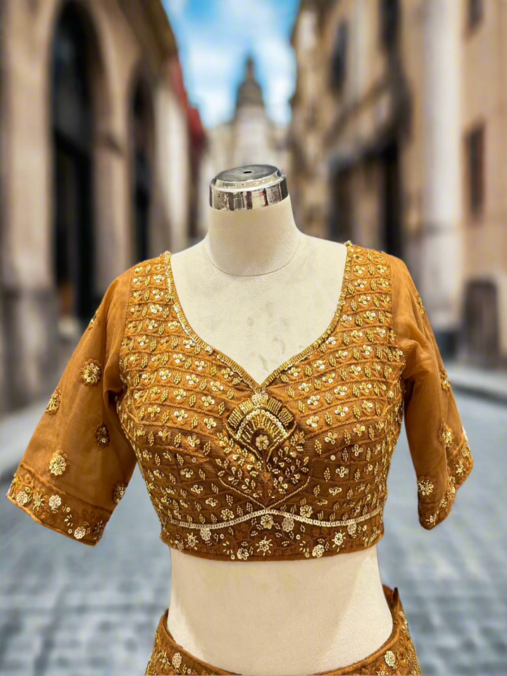 Exquisite Golden Embroidered Lehanga