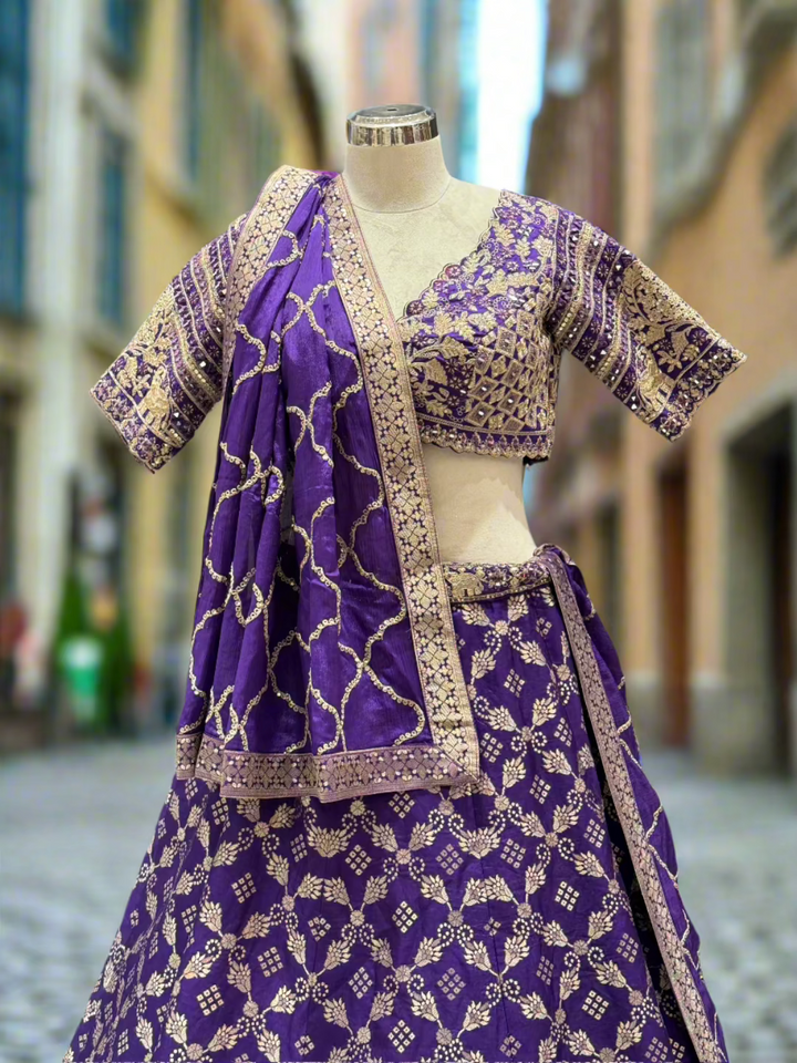 Royal Purple Banarasi Lehenga