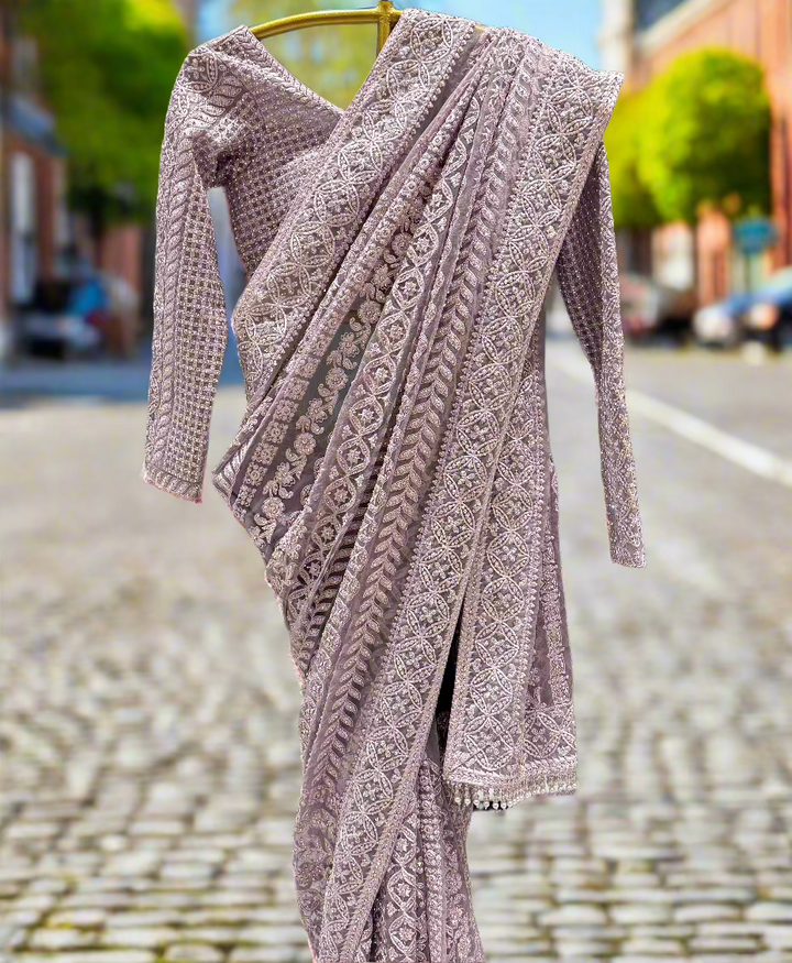 Graceful Lavender Readymade Saree