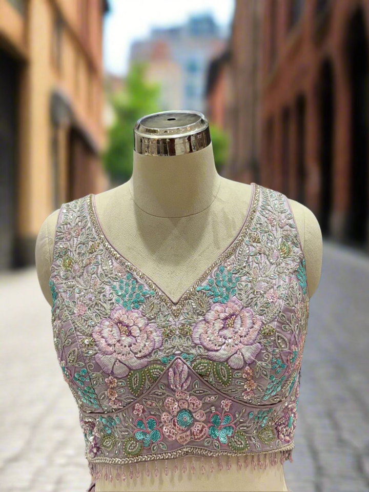 Lavender Floral Appliqué Lehenga