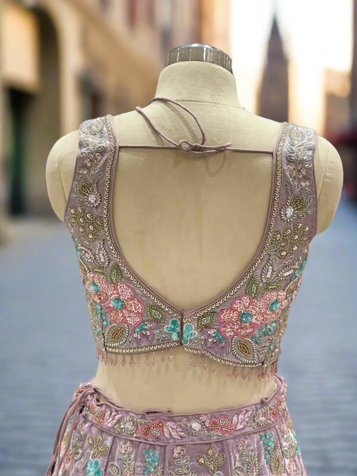 Lavender Floral Appliqué Lehenga