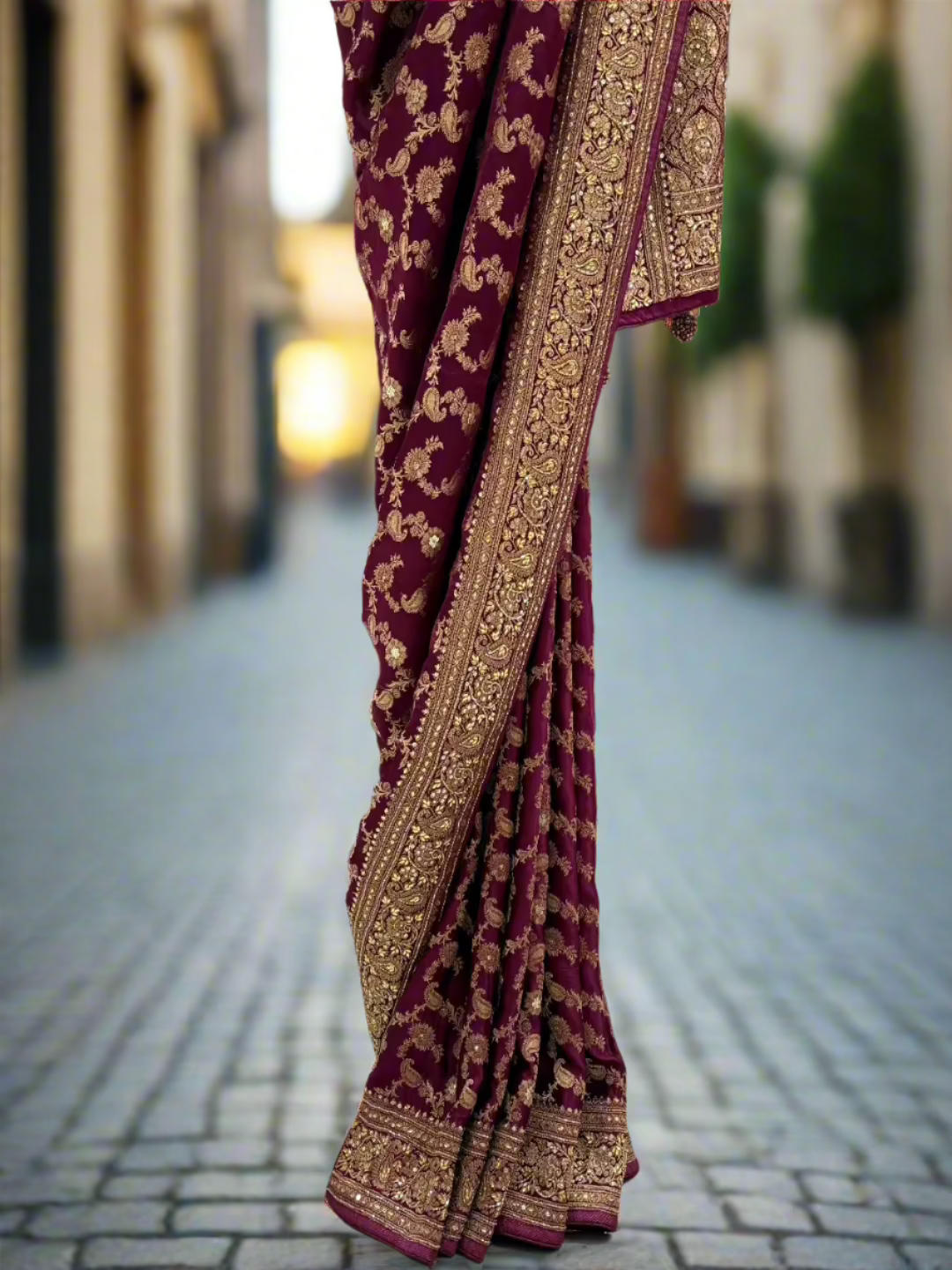 Royal Maroon Silk Saree
