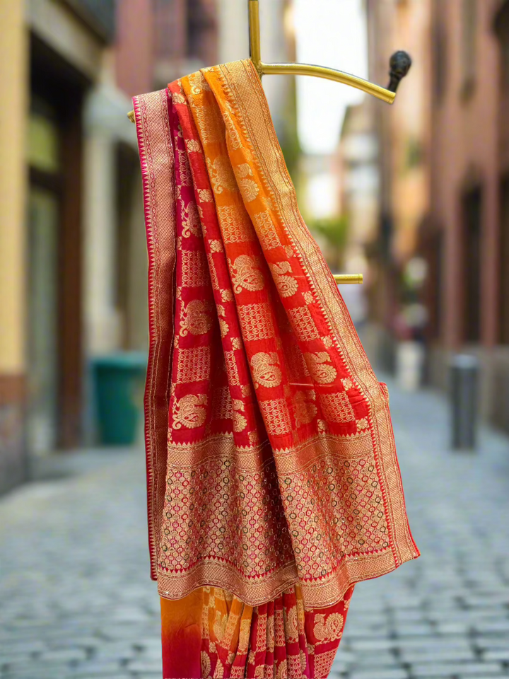 Red Ombre Silk Saree