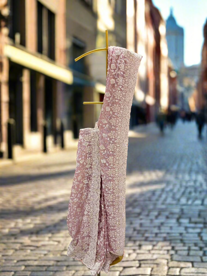 Peach Tissue Saree