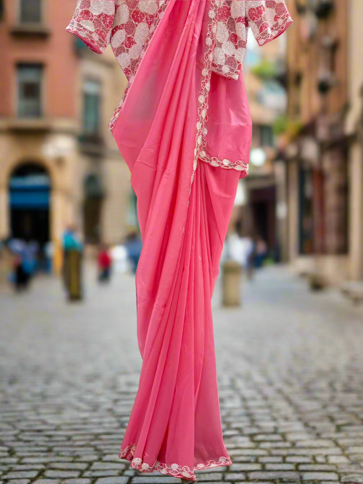 Soft Pink Organza Saree