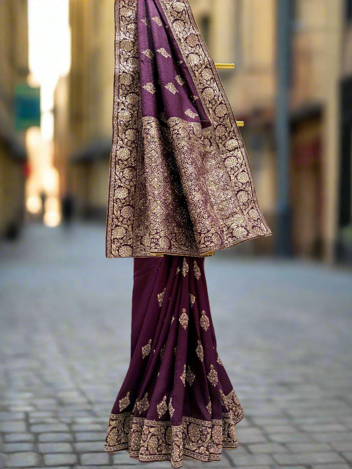 Regal Plum Silk Saree