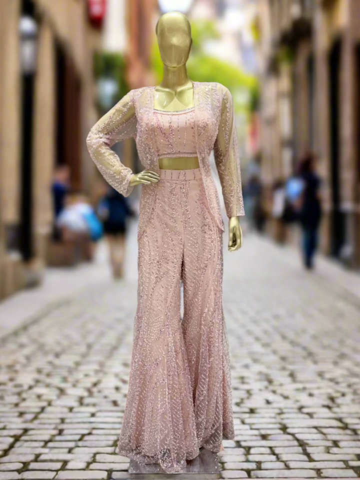 Pink Embellished Sharara Set