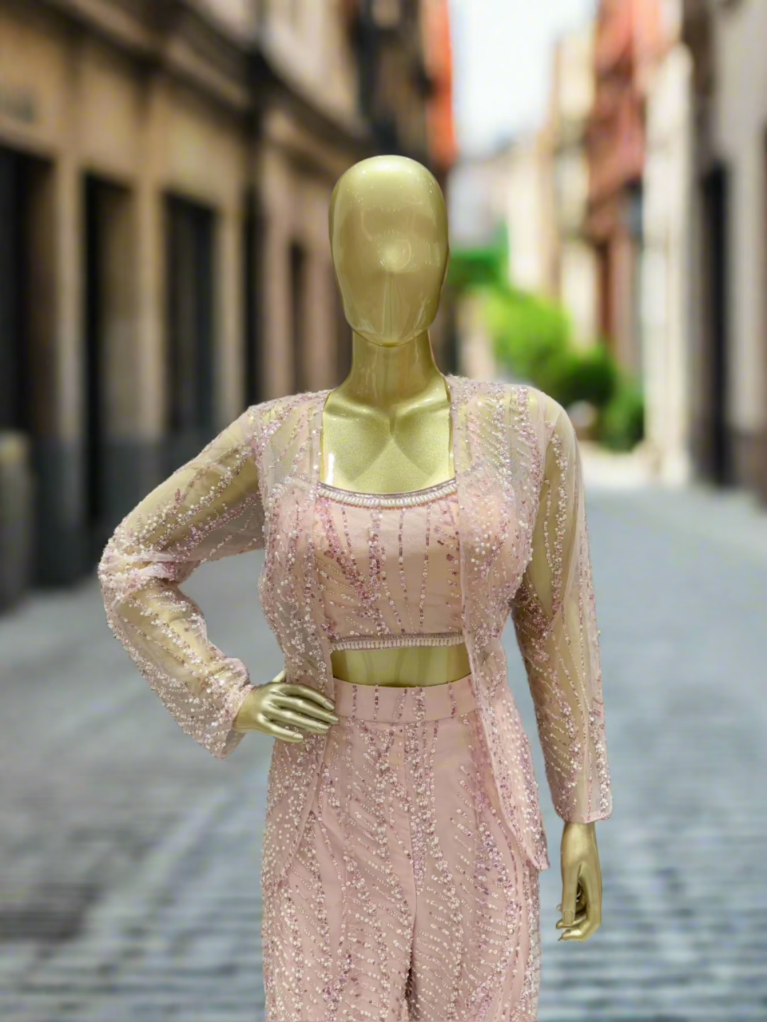 Pink Embellished Sharara Set