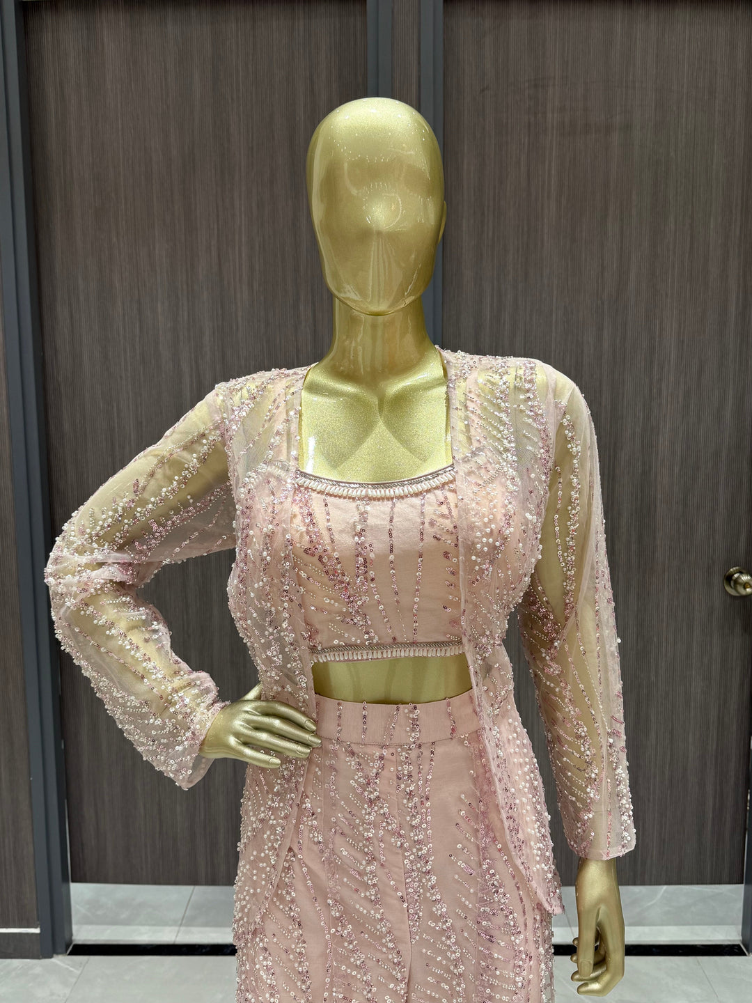 Pink Embellished Sharara Set