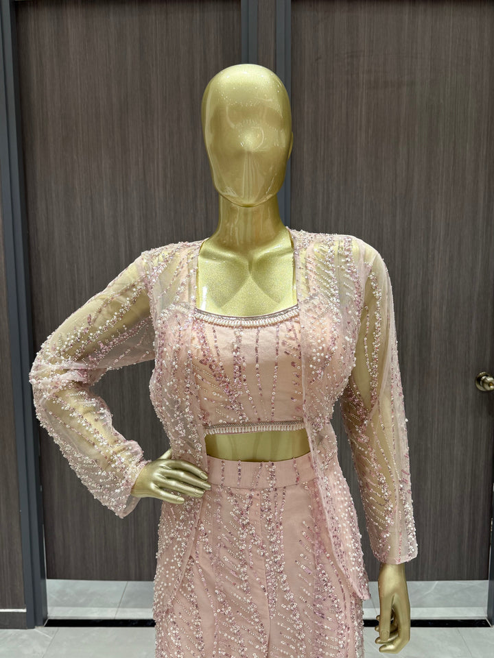 Pink Embellished Sharara Set