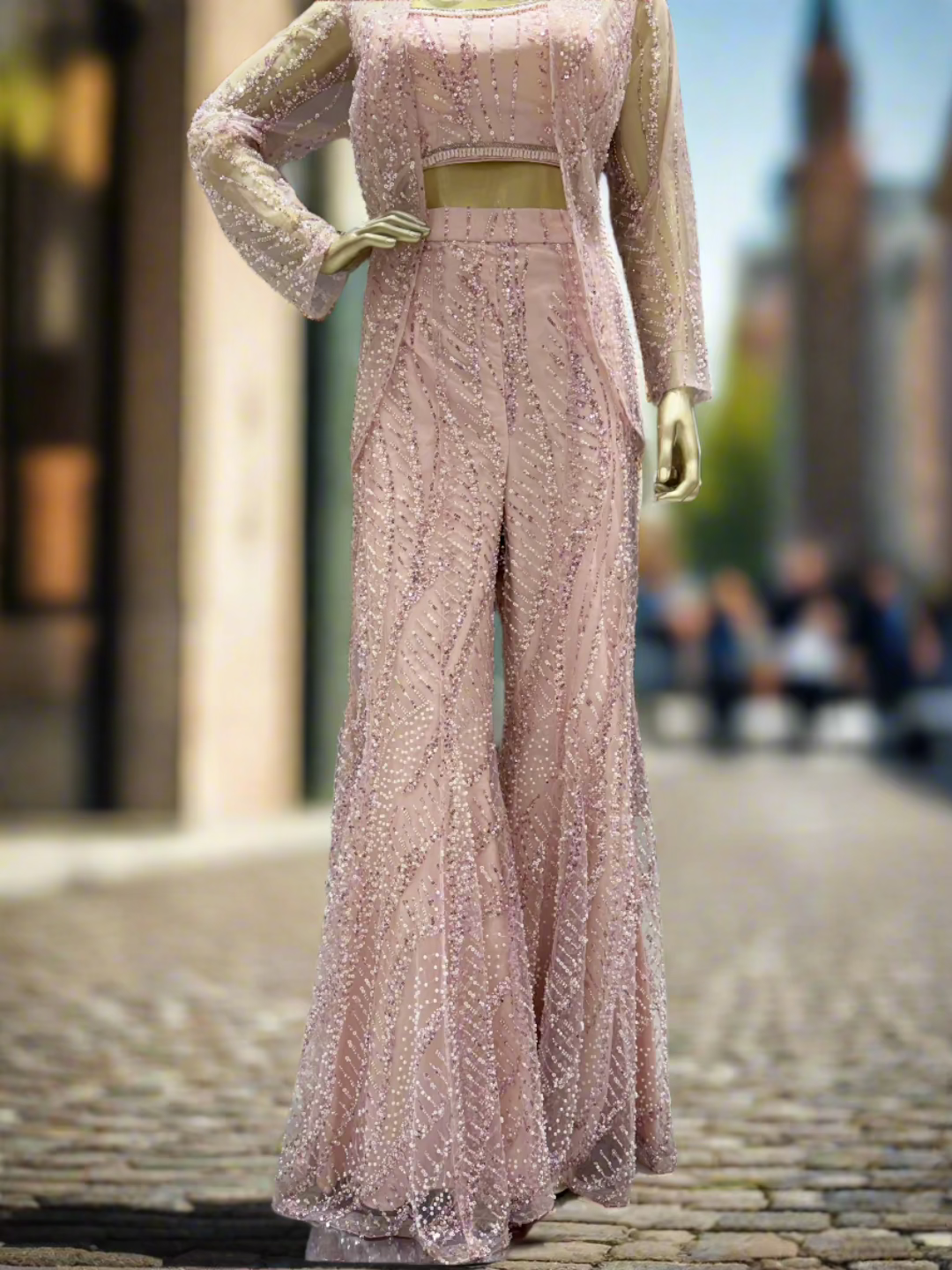 Pink Embellished Sharara Set
