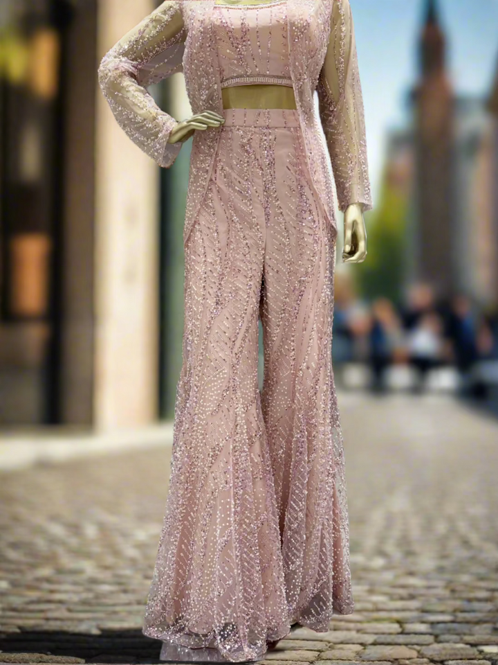 Pink Embellished Sharara Set
