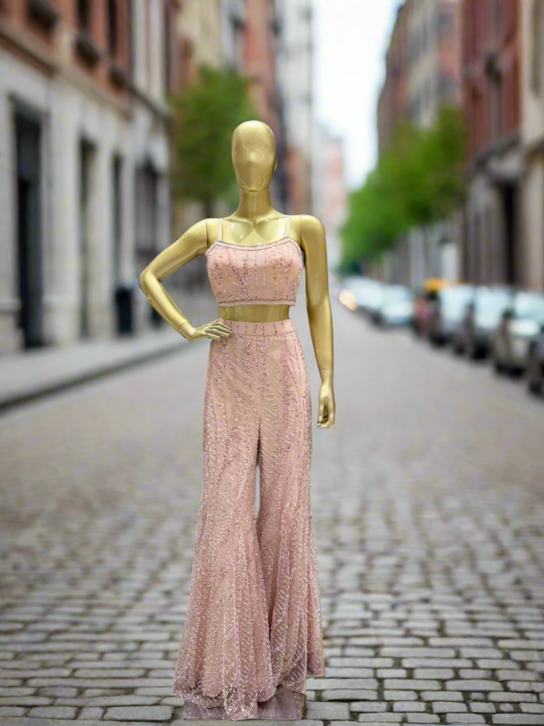 Pink Embellished Sharara Set