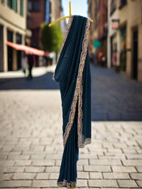 Teal Blue Georgette Saree