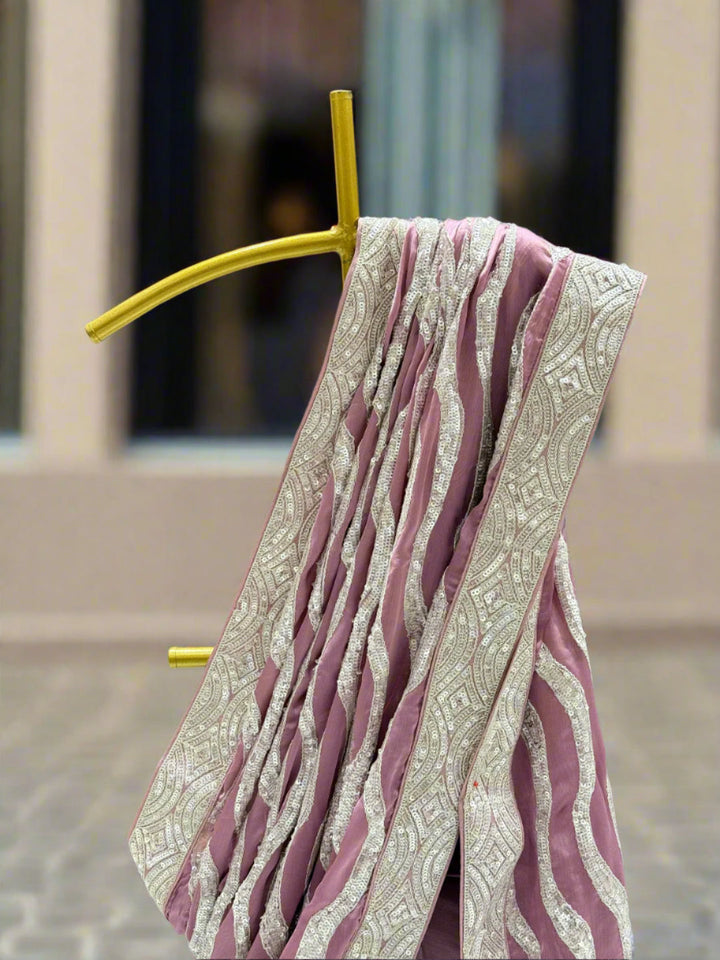 Elegant Mauve Silk Saree