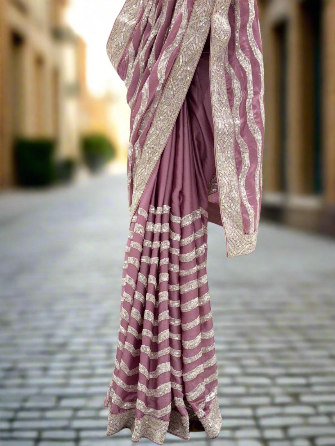 Elegant Mauve Silk Saree
