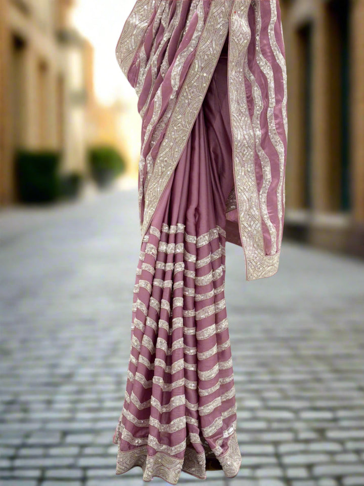 Elegant Mauve Silk Saree