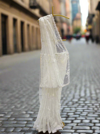 Elegant Ivory Organza Saree