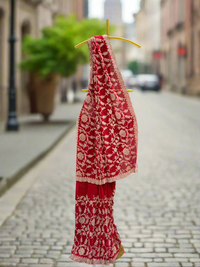Exquisite Red Georgette Saree