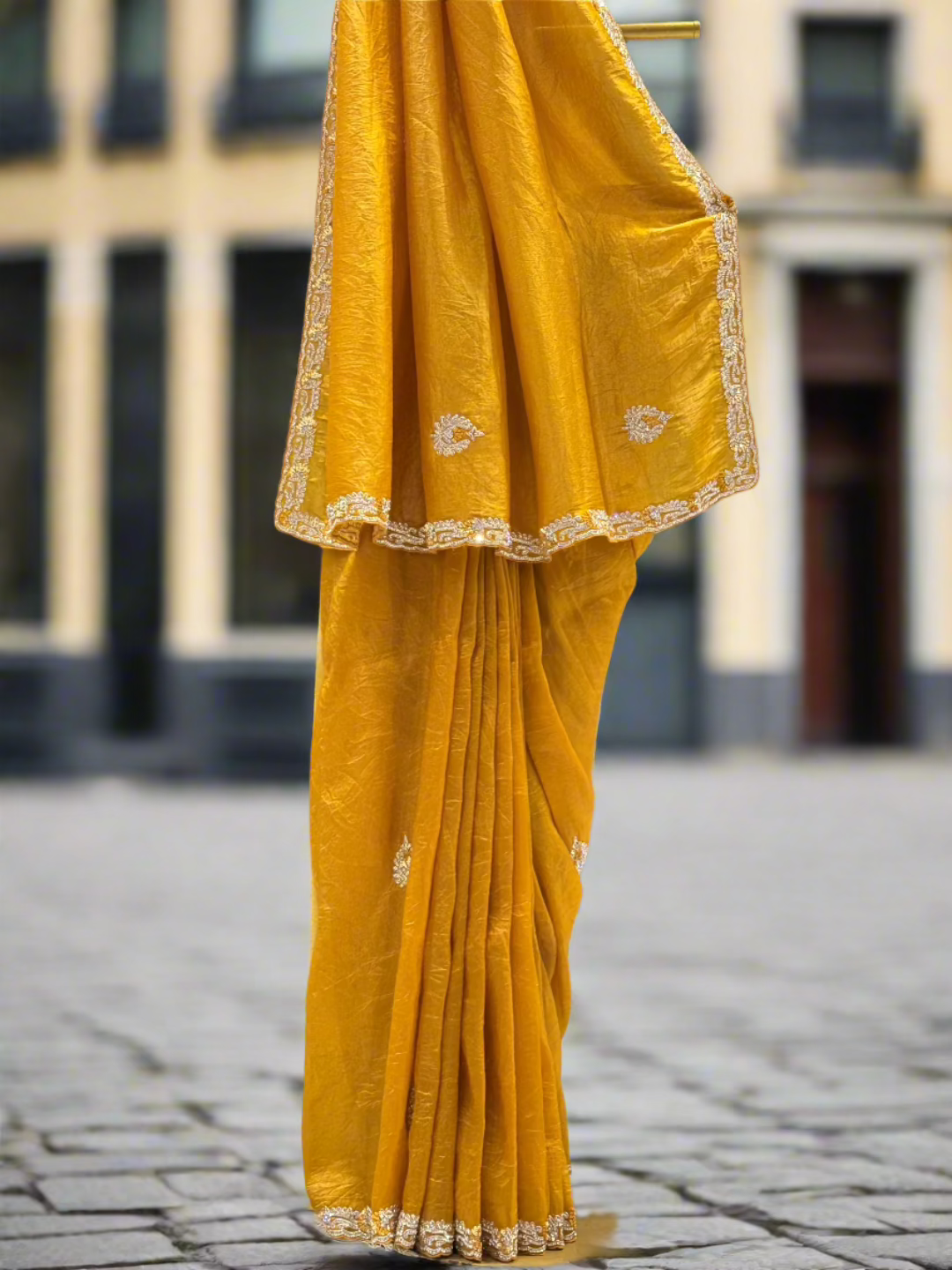 Golden Yellow Tissue Saree