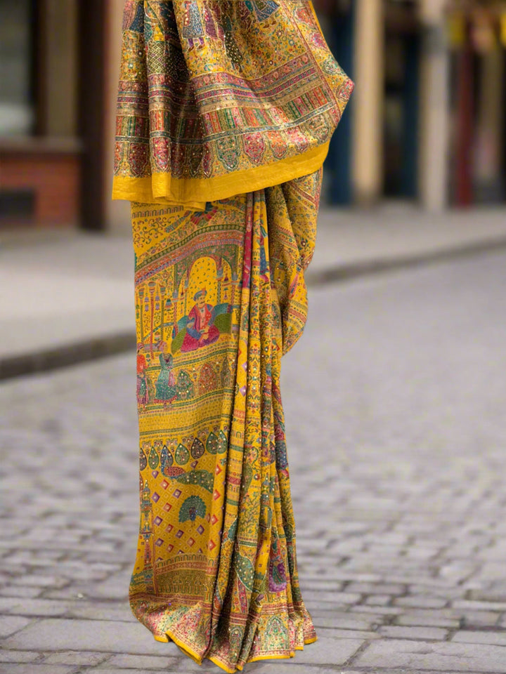 Golden Mustard Silk Saree