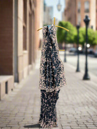 Teal Blue Tissue Saree